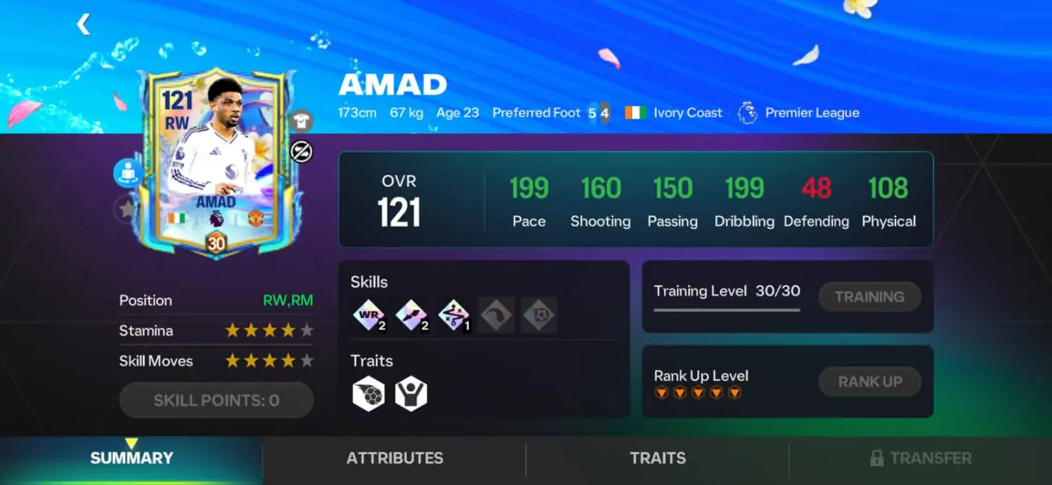 Amad Diallo 116 - Songkran Review (FC Mobile)