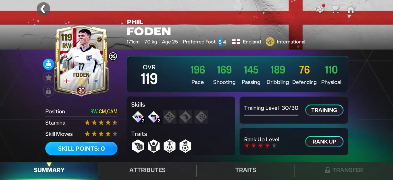 Phil Foden 115 Nations Story Review FC Mobile