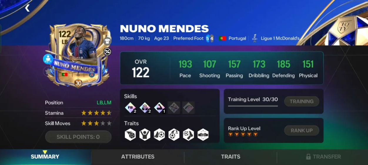 Nuno Mendes 117 FC MOBILE UTOTY 26 REVIEW