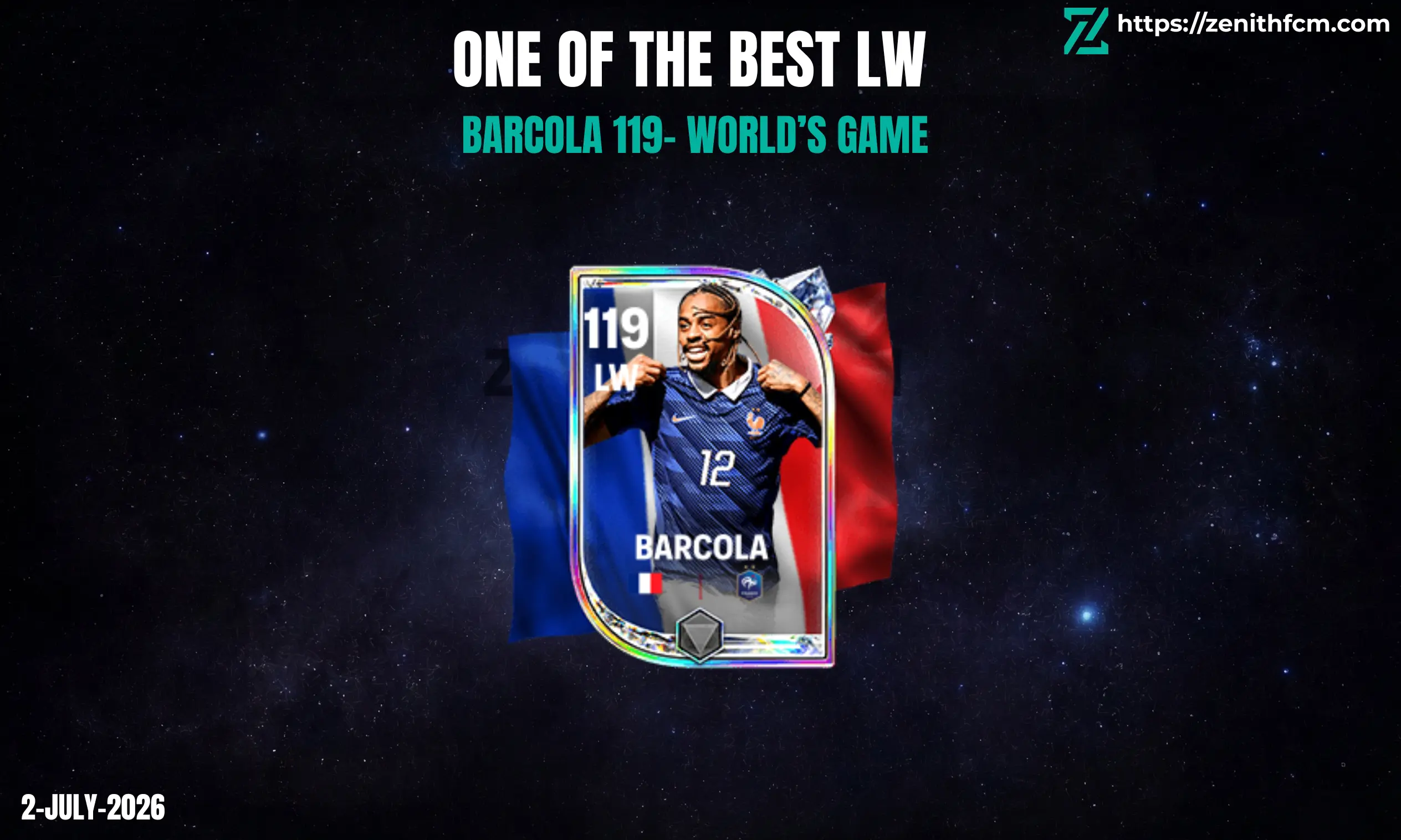 World Game Barcola 119 FC Mobile Review (LW/RW)